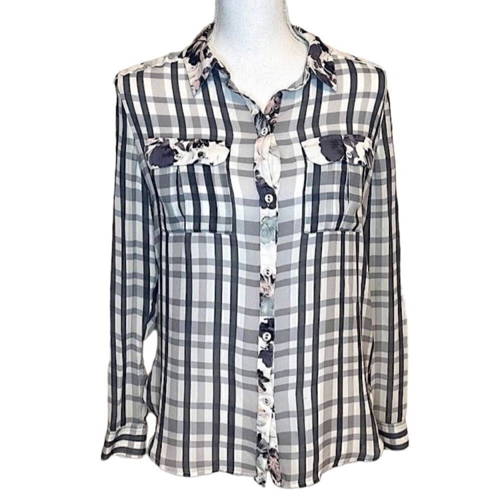 NWOT Paige 100% Silk Floral Blouse Size S